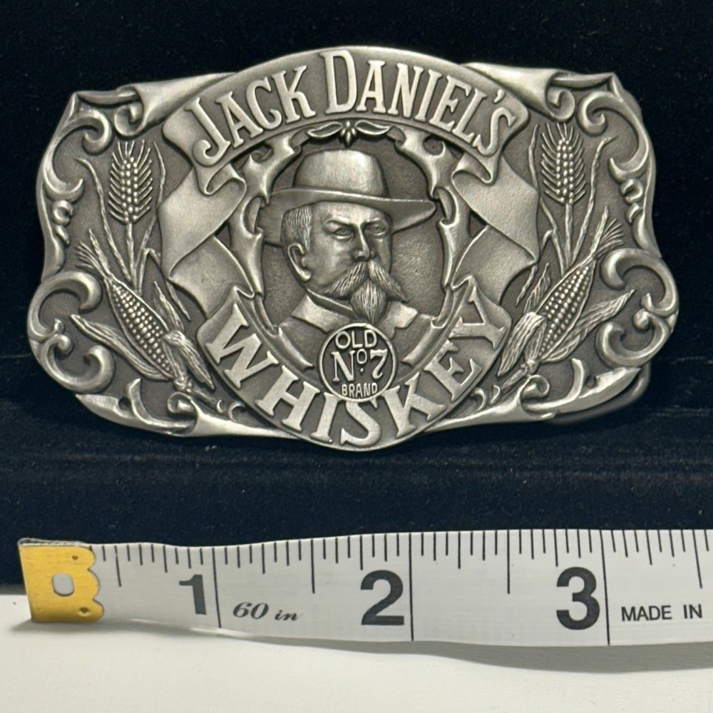 Vintage Jack Daniels Old No 7 Solid Pewter Belt Buckle 0683 Whiskey Portrait - Picture 2 of 4